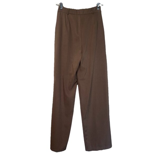 Princess Polly Archer Pant Lower Impact Wide leg Pleated Front Size 2 Brown - Picture 2 of 7